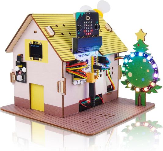 microbit Smart Home for microbit V1 and V2,STEM Education DIY Coding Kit with Online Tutorial,Programming Electronics Kit for Teens Adults(Without Micro:bit and AAA Battery)