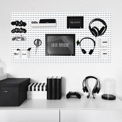 6Pcs Pegboard, Peg Board, Pegboard Wall Organizer, Mount Display Pegboard Kits fit Pegboard Storage, Small Pegboard for Craft Room Garage Kitchen, Peg Boards for Walls - White Pegboards Panels