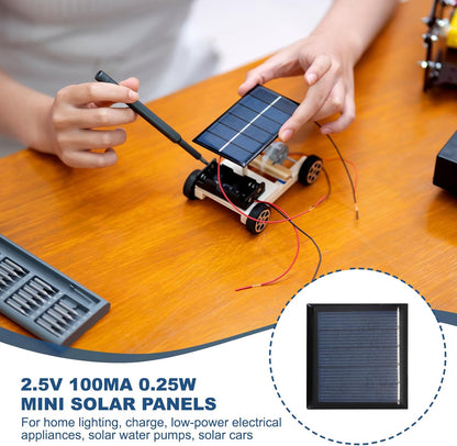 MECCANIXITY 8PCS 1.5V 0.09W 0.06A Mini Solar Panels for Solar Power, Small Solar Photovoltaic Cells Charge DIY Electric Toy Materials Solar System Kits, 1.18" x 1.18"