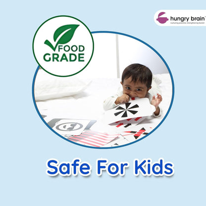 Hungry Brain Capital Alphabet High Contrast Baby Flash Cards 3 Months to 6 Years | Visual Stimulation Cards | Brain Development, Montessori Early Learning for Toddlers, Infants, Preschool Kids