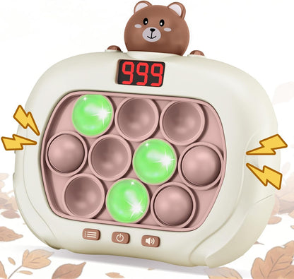 Narotood Quick Push Pop Game - Light Up Bubble Fidget Toy for Kids & Adults, Handheld Puzzle Game Sensory Toys, Great Gift for Christmas, Easter & Birthdays for Boys and Girls Ages 3-12 (Bear)