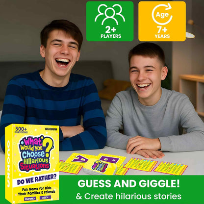 QUOKKA Board Games for Kids 8-12 – Family Games for Kids and Adults – What Would You Choose – 500+ Questions – Original Edition – Fun Card Game for Family Night