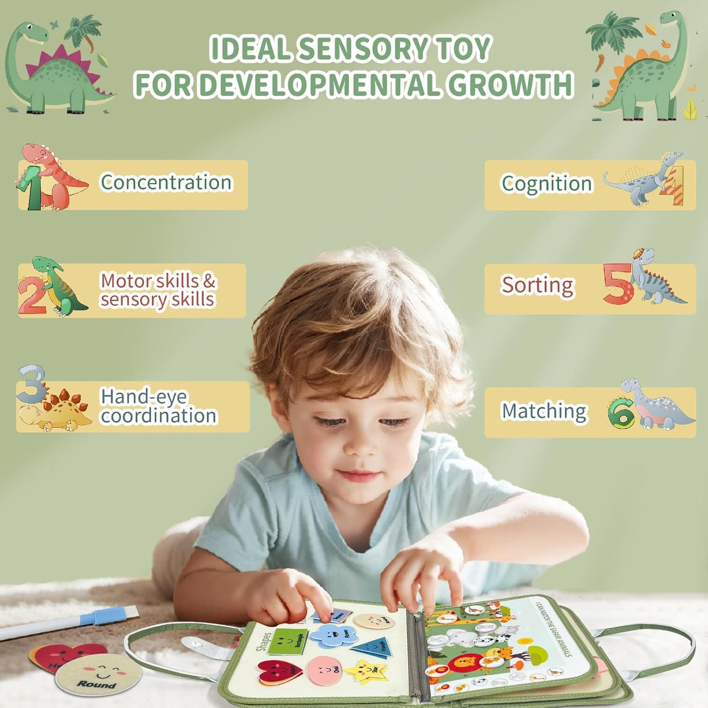 Aurasys Toddler Busy Board Montessori Toys for Girl Birthday Gift,Educational Learning Sensory Busy Book, Airplane Car Travel Activities Toy for Girl(Pink)