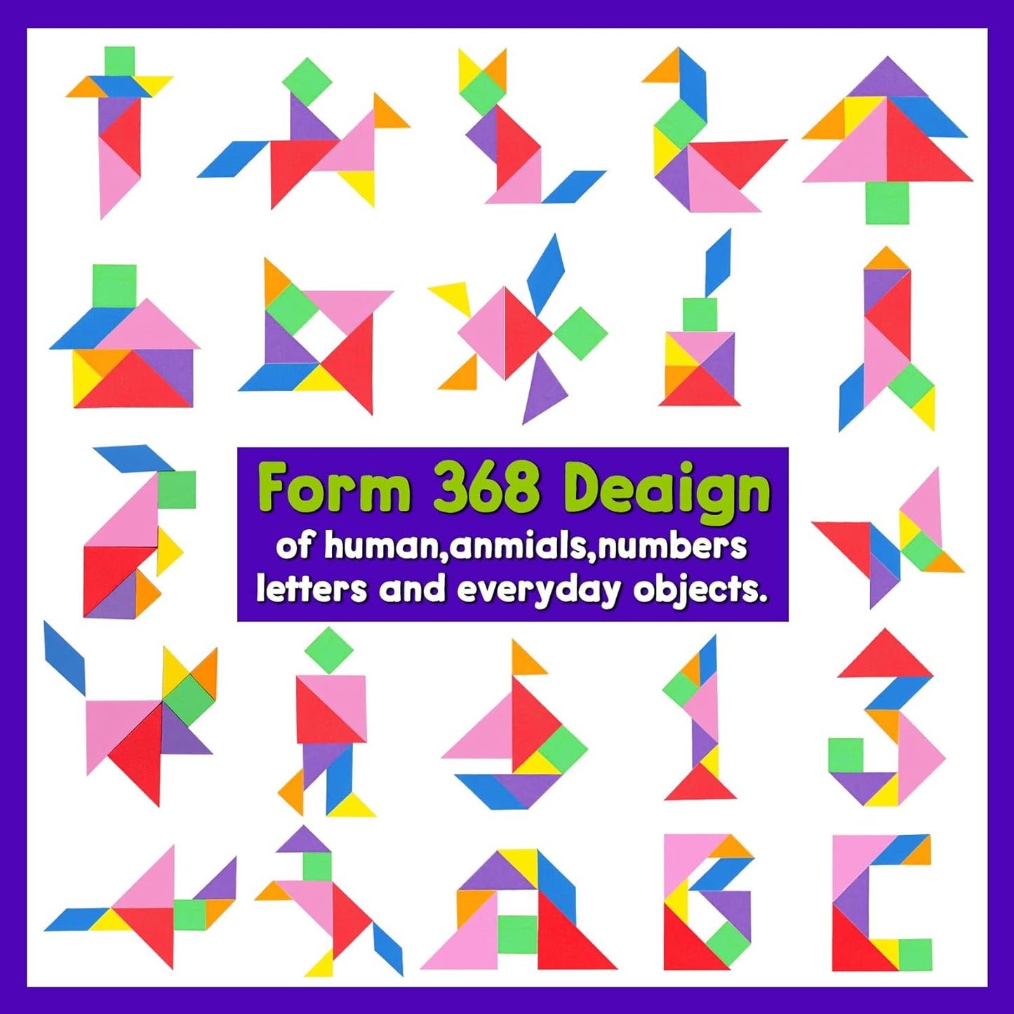 Travel Magnetic Tangram Puzzle - 3D Building Blocks for Road & Plane Travel STEM Toy with 360 Shape Dissection Puzzles & Brain Teasers, Educational IQ Gift for Kids & Adults