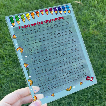Personalized Name Tracing A4 Acrylic Board Custom Name Writing Practice for Boys Girls Handwriting Tracing Dry Erase Board for Preschooler