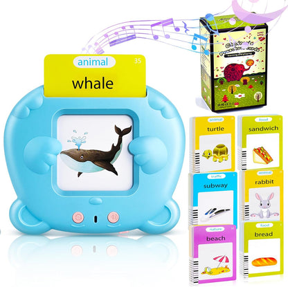 Spanish & English Talking Flash Cards for Toddler, Bilingual Flash Cards Learning Montessori Toys with 224 Sight Words, Speech Therapy Toys for Children Sensory Preschool Education