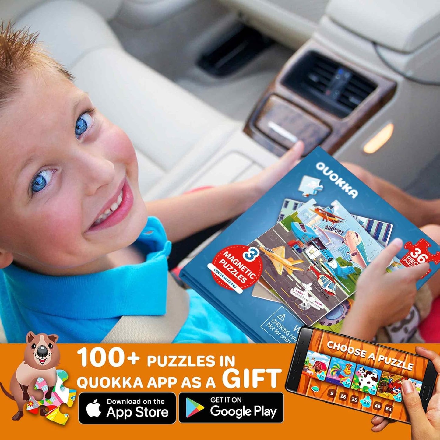 QUOKKA Magnetic Puzzles for Kids Ages 4-6 – Magnetic Fractions Learning Set for Kids 6-12 – Math Games for Homeschooling, Classrooms & Travel – 110 Magnets, 12 Task Pages, Marker – Toddler Travel Toys