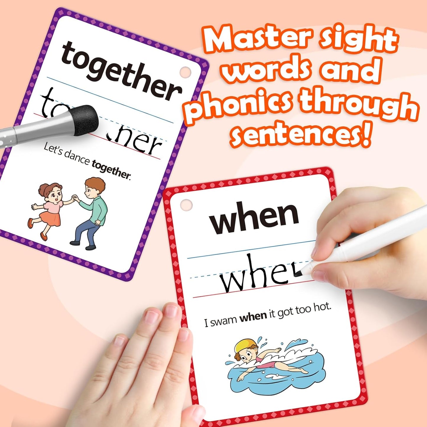 Aizweb Sight Words Flash Cards, Phonics Games Learn to Read Spelling Reading Learning Games, Dolch Site Words Digraphs CVC Blends Long Vowel Sounds for Pre-k Kindergarten 1st 2nd 3rd Speech Therapy