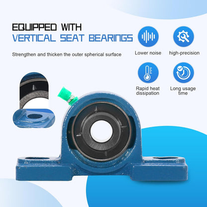 UCP202-10 Pillow Block Bearing,5/8" Bore Mounted Pillow Bearing Cast Iron Base -Self Aligning Chrome Bearing,2 Pcs