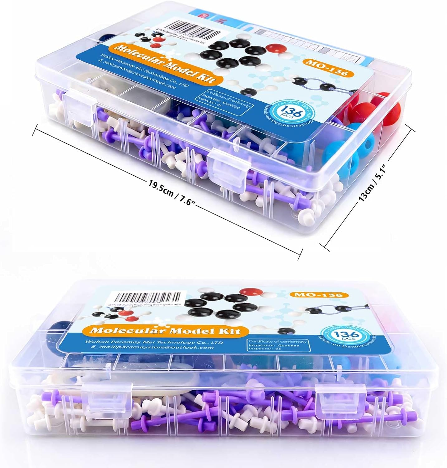 Chemistry Molecular Model Kit (208 Pcs) for Student and Teacher,Organic and Inorganic Chemistry Learning Set,Motivate Enthusiasm for Learning Chemistry and Raising Space Imagination