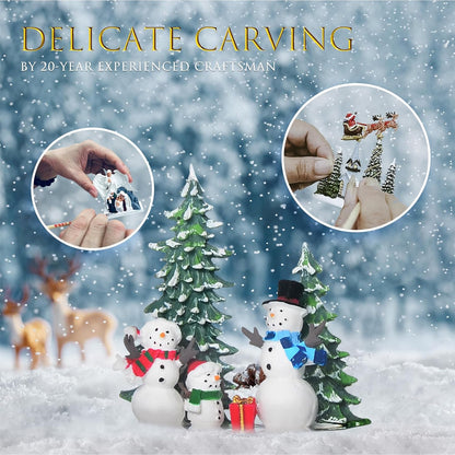 Christmas Snow Globes Lantern, Church and Christmas Tree Christmas Decorations Indoor, 6H Timer Battery & USB Powered Light Up Musical Snow Globes for Kids Women Adults Gift Thanksgiving Home Decor