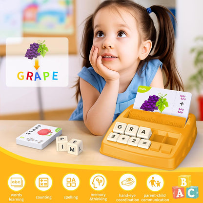 Matching Letter Games for Kids Ages 4-8,Learning & Education Toys for Preschool Boys Girls Spelling/Reading/Math Learning/Word Recognition,Birthday Gifts Educational Toys for Kindergarten Kids, Purple