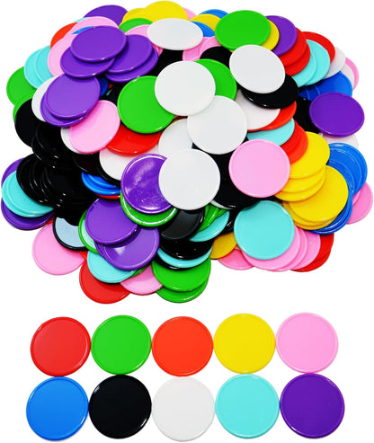 Smartdealspro 1 1/2 Inch 37mm 10 Colors Opaque Plastic Poker Chips Counting Discs Markers Counters with Box for Casino Card Games Math Learning