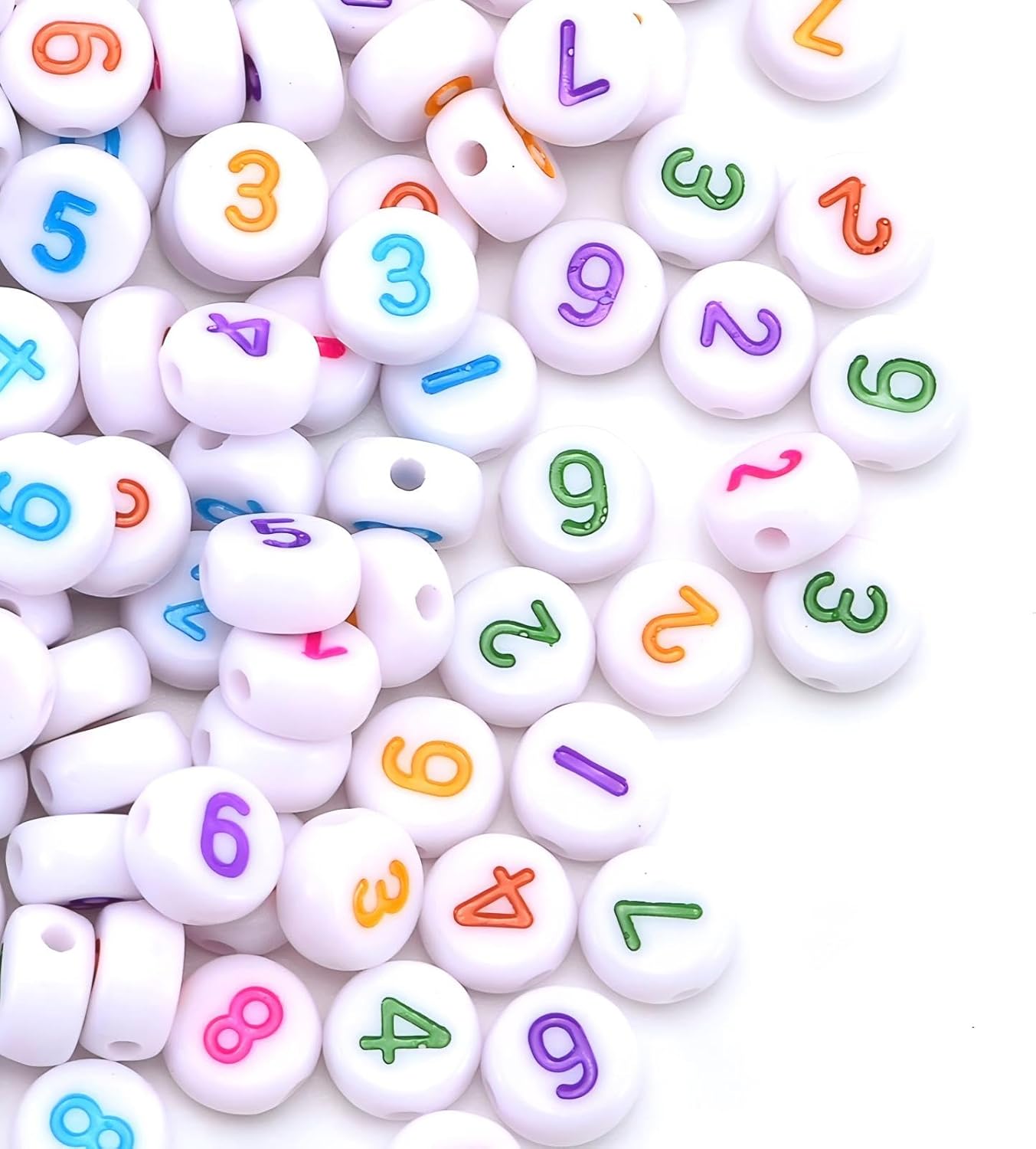 1600Pcs White and Silver Round Letter Beads A-Z, 4X7mm Acrylic Alphabet Beads for Jewelry Making