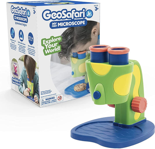 Educational Insights GeoSafari My First Microscope - Kids Microscope with Prepared Slides, STEM Toys, Microscopes for Kids, Toddler Learning Toys, Science Kits for Boys and Girls Ages 3+