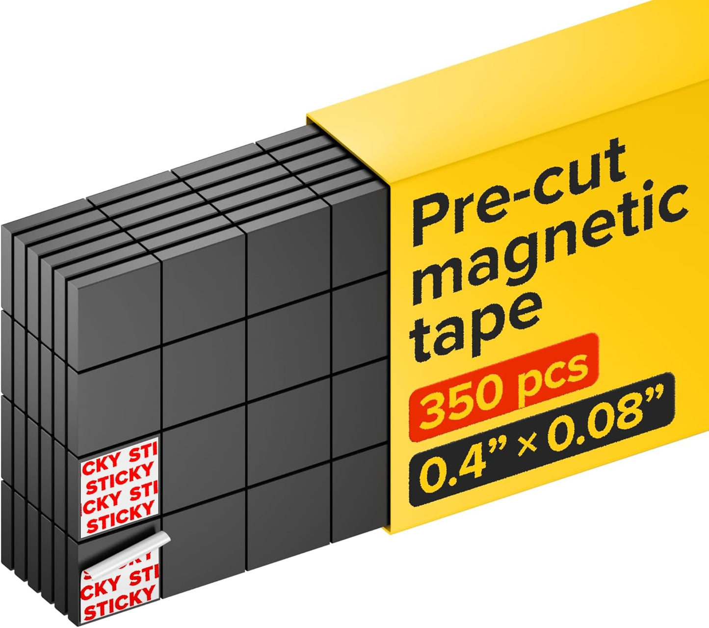 Hyper-Sticky Magnets with Adhesive Backing (300 pcs) - Strong Magnetic Squares for Whiteboard, Fridge, Crafts - Easy to Cut Stickers for Planning and Organization - Science Education Magnets