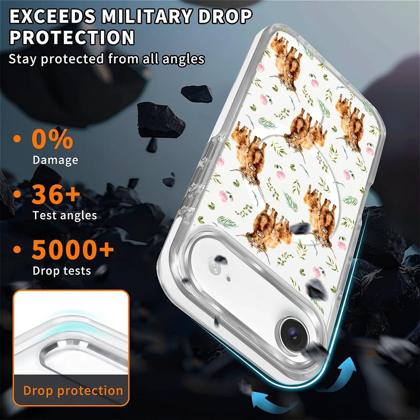 for iPhone 17 Pro Max Case [Compatible with Magsafe],Girls Women Clear Magnetic Case Silicone Shockproof Protective Cover with Pattern Colorful Motivational Letters
