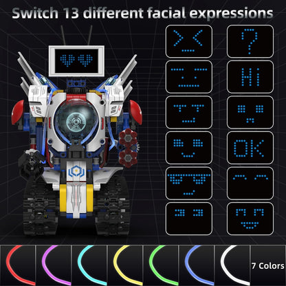 5 in 1 Robot for Kids Ages 8-12,Remote Control & APP Programmable Robotics, Eye Coding Toys-DIY Building Science Educational Kit, STEM Robot Kits Present for Teen Boys Girls (603 PCS)
