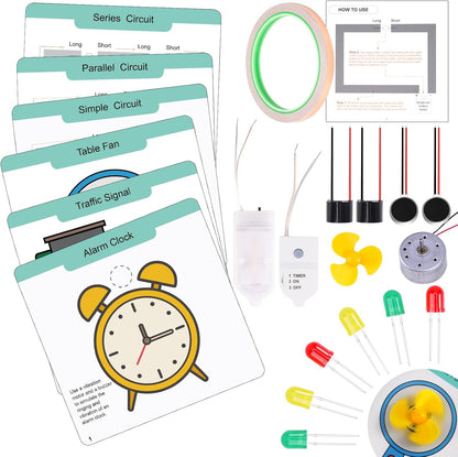 GiftAmaz Paper Circuits Kit for Kids, STEM Electric Circuit Kit, Child-Friendly Paper Circuit Board, Led Light Diodes, Copper Foil Tape, Educational STEM Toys Science Experiments Kit for Kids 8-12