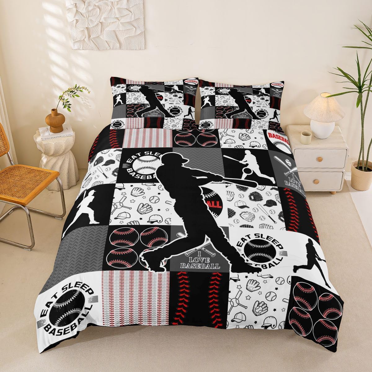 Drum Kit Duvet Cover,Kids Musical Instruments Bedding Set,Rock Music Comforter Cover for Boys Girls Room Decor,Neon Lighting Lightweight Bedspread Cover Twin Size with 1 Pillow Case(No Comforter)