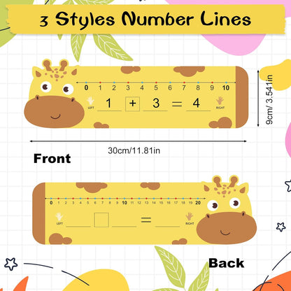 30Pcs Pencil Number Lines, Double Sided Number Lines for Students, 12x4Inch Erasable Number Line for Classroom Wall Home Teaching Supplies Must Haves