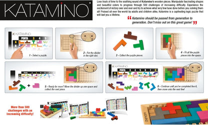 Katamino | The Original Wooden Pattern Building Puzzle Game for Kids and Adults | Over 500 Pentomino Combinations | Award Winning Kid Friendly Strategic Brain Game | Ages 6+ | 1-2 Players | 10 Min