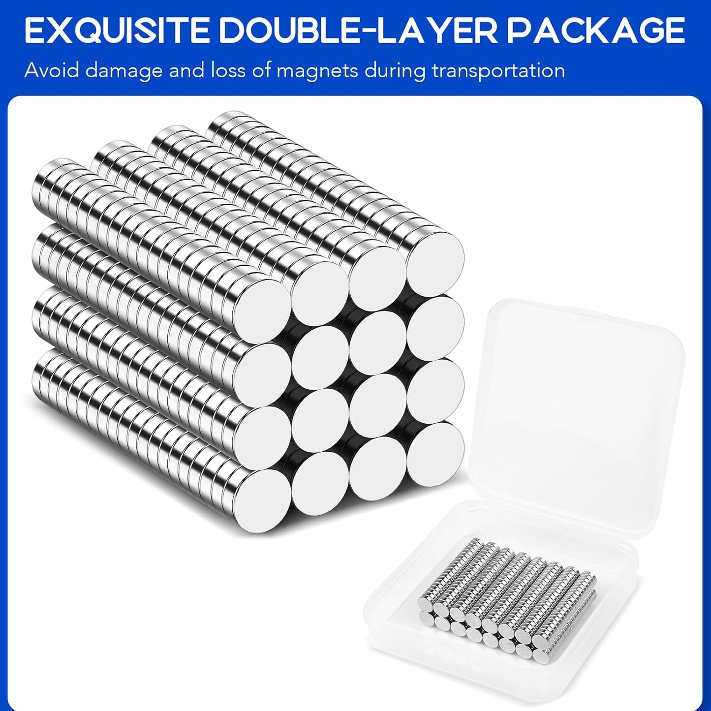320Pcs Small Neodymium Magnets, 6x2mm Small Rare Earth Magnet Mini Magnets for Whiteboard, Office, School, STEM Measurement Kit, 3D Printing,Science Experiments