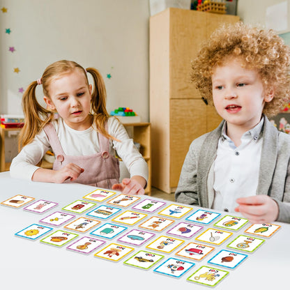 CVC Word Games Kindergarten, Memory Games for Kids Ages 4-8 & Matching Games for Toddlers 3-5, 60 PCS Phonics Games Flash Cards, Educational Toys Homeschool Supplies for Boys and Girls