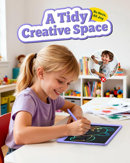 Bravokids Toys for 3-6 Years Old Girls Boys, LCD Writing Tablet 10 Inch Doodle Board, Electronic Drawing Pads, Educational Birthday Gift for 3 4 5 6 7 8 Years Old Kids Toddler (Blue)