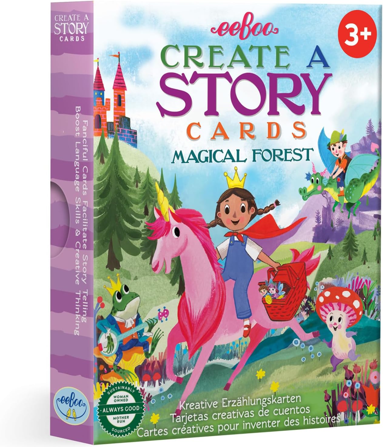 eeBoo: Mystery in The Forest Create a Story Pre-Literacy Cards, 36 Cards with Colorful Characters, Encourages Imagination, for Ages 3 and up