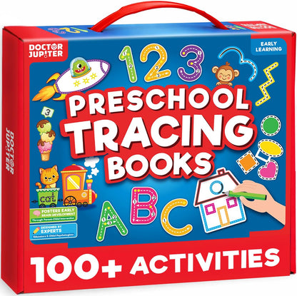 Doctor Jupiter Preschool Tracing Books for Kids Ages 3-5 | 100+ Wipe-Clean Learning Activities - Kindergarten Workbook with Lines, Shapes, Letters & Numbers | Educational Toys, Writing Practice