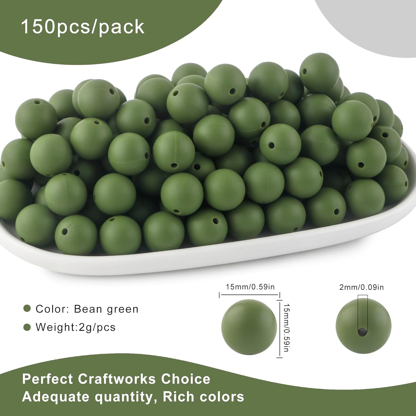 65Pcs 19mm Silicone Beads for Keychain Making Bracelet Necklace, Bulk Round Silicone Beads for Pens（Christmas Green） - Colors B