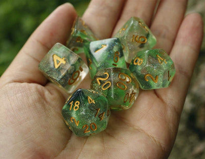 Polyhedral DND Dice Set RPG Rainbow Dice for Dungeons and Dragons(D&D) Role Playing Game,MTG,Pathfinder,Table Game,Math Games Dice Set with Dice Pouch