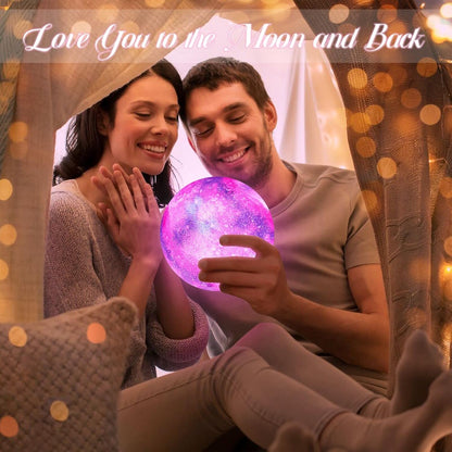 BRIGHTWORLD Moon Lamp Galaxy Lamp 5.9 inch 16 Colors LED 3D Moon Light, Remote & Touch Control Moon Night Light Gifts for Girls Boys Kids Women Birthday（Wooden Base）
