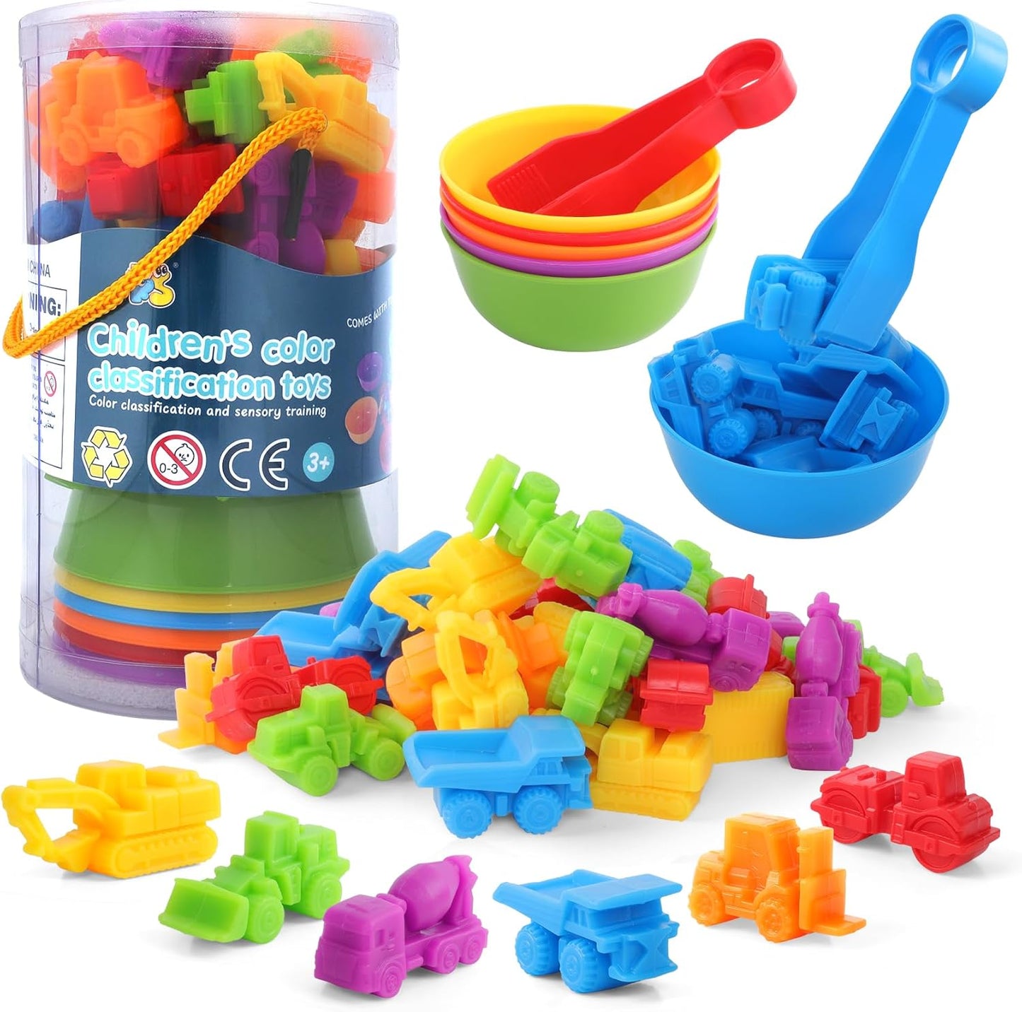 RAEQKS Counting Sorting Toys Matching Stacking Toys with Bowls Preschool Learning Activities Educational Sensory Game Montessori STEM Toy Daycare Sets Animals Gifts for Toddlers Kids Boys Girls
