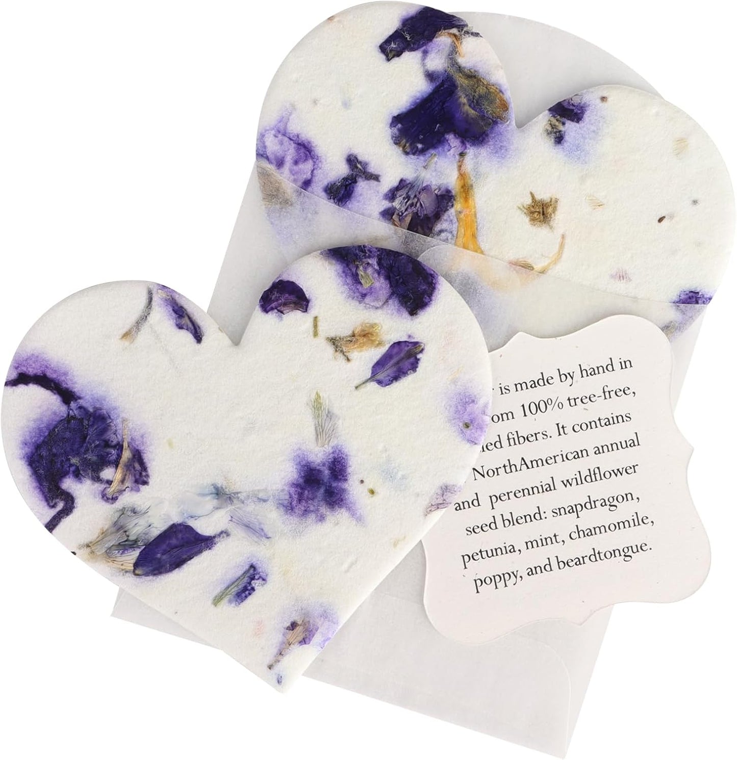 Wildflower Seed Paper - Set of 24 Purple Butterfly-Shaped with Envelope and Planting Instruction, Writable & Plantable Gift for Mom and Plant Lover, Ideal for Wedding, Memorial, Baby Shower