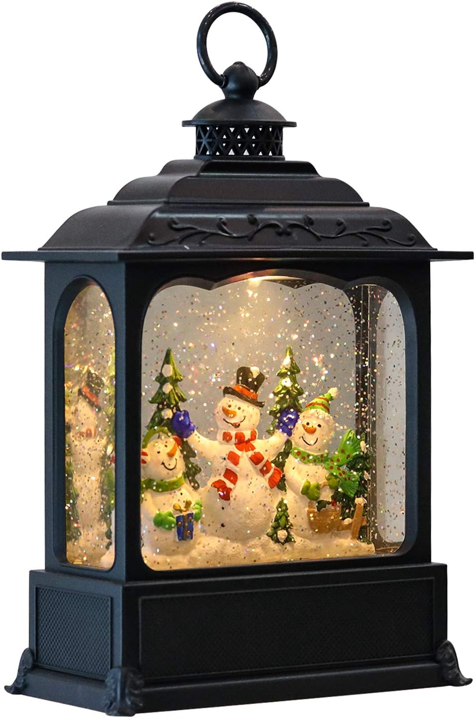 Eldnacele Musical Snow Globe Lantern with Timer, Lighted USB/Battery Operated Swirling Singing Water Glittering Lantern, Snow Globes for Adults and Kids Christmas Decoration- Santa