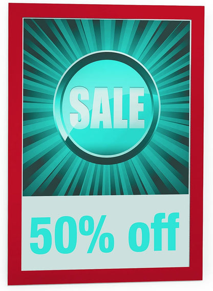 Durable Duraframe Self Adhesive Magnetic Sign Holder in Half Letter-Size 5.5" x 8.5" Inches - Black Frame - Pack of 2