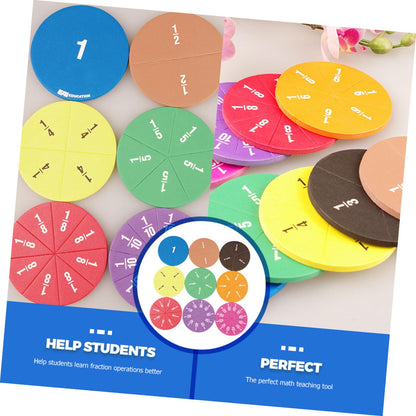 ARTIBETTER 2sets Fraction Circles Math Manipulatives for Educational Learning for Teaching Fractions and School Lightweight and Design