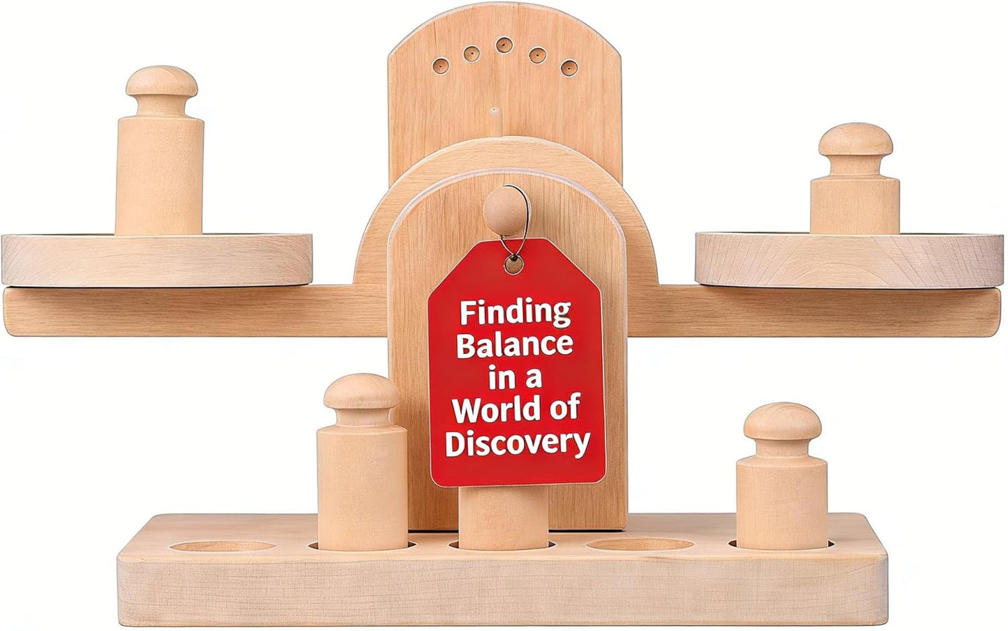Wooden Balance Scale Toy Set for Kids - Educational Math Balance Beam with Pan Scale - Stem Learning Toy for Preschoolers and Toddlers