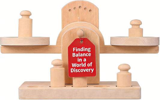 Wooden Balance Scale Toy Set for Kids - Educational Math Balance Beam with Pan Scale - Stem Learning Toy for Preschoolers and Toddlers