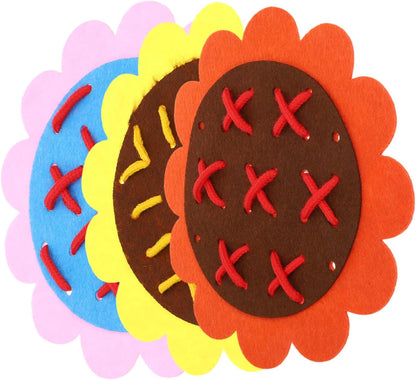 YARNOW 1Set Lacing for Non Woven Threading Activity with Edges for Fine Motor Skills Development and Early Learning Travel Fun