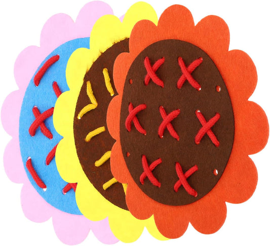 YARNOW 1Set Lacing for Non Woven Threading Activity with Edges for Fine Motor Skills Development and Early Learning Travel Fun