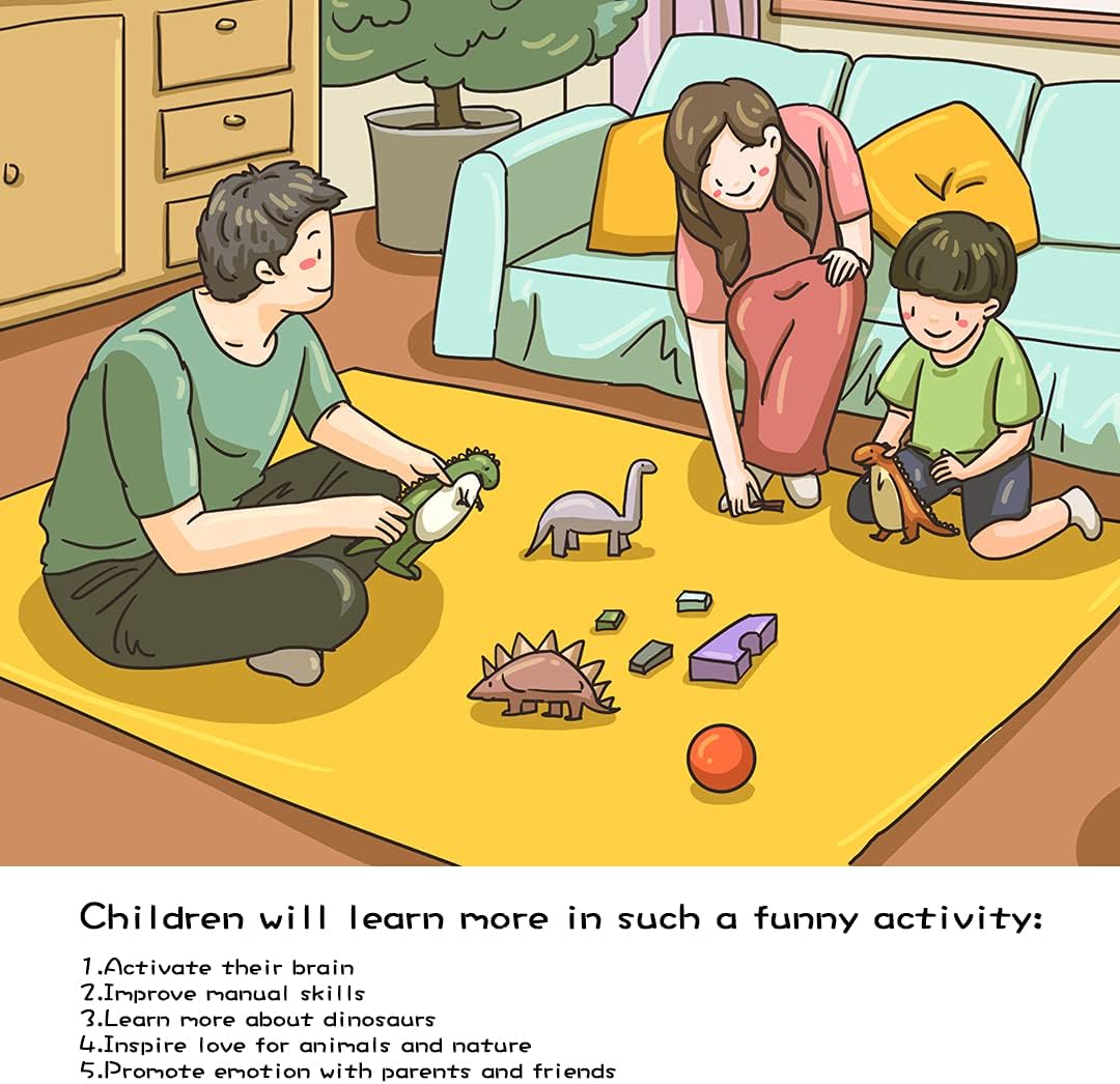 YODAR 3 Pcs Dinosaur Fossil Skeleton DIY Toys 8.7 Inch Educational Puzzles Model Set for Kids Over 8 Years Old