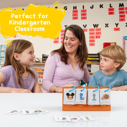 Phonics Games Sentence Building Flash Cards for Kids, CVC Word Games Sight Words for Kindergarten, Preschool Learning Special Education Speech Therapy Tools
