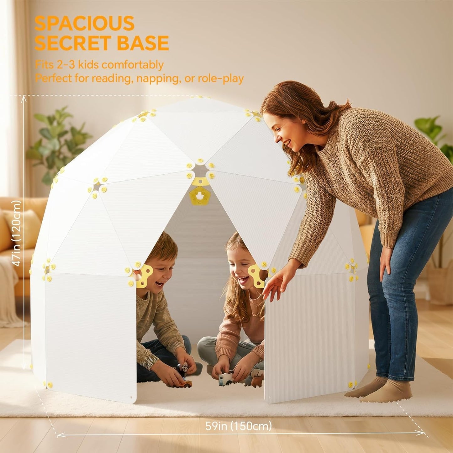 Fort Building Kit for Kids Ages 5+, 386 PCS Large Family DIY STEM Castle Construction Set 59″ x 47″, Hands-On Engineering Play Toy, Parent-Child Cooperative Indoor & Outdoor Building Activity