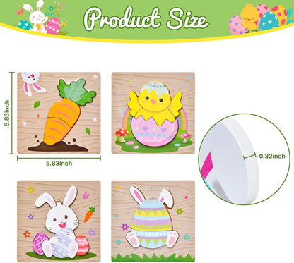 6 Pack Wooden Puzzles for Toddlers 1-3, Montessori Puzzles for 2-4 Year Old, Animal Shape Toddler Puzzles Montessori Toy Baby Learning Preschool Educational Toys Gift