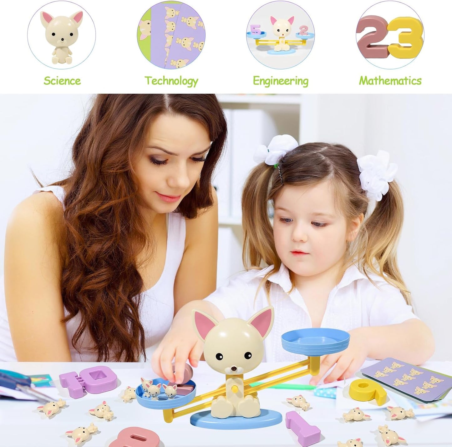 Frog Balance Counting Toys, Cool Math Learning Games for Boys and Girls, Educational Number Preschool Toy, Fun Children's Gift STEM Math Games for Kids Age 3+ (63 PCS)