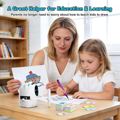 Drawing Robot for Kids, Educational Learning Drawing Toy Doodle Bot, 3 4 5 6 7 8 Year Old Boys Girls Birthday Gift, Kids Toys for Ages 5-7