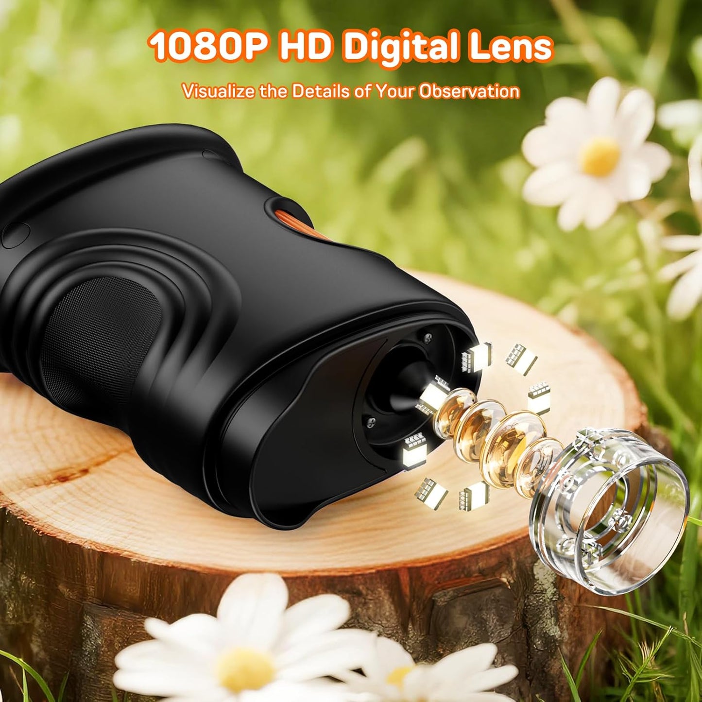 1000X Digital Handheld Microscope for Kids with 2.0" IPS Screen, Outdoor Toys Portable STEM Science Lab Gifts, Rechargeable Pocket Microscope Educational Toy for Boys & Girls Age 4-6 8-12, Orange